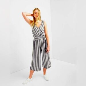 GAP Stripe Sleeveless Wrap Jumpsuit - Small